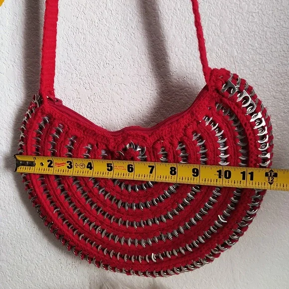 Handmade bag with crochet weaving technique.   New - Picture 9 of 11